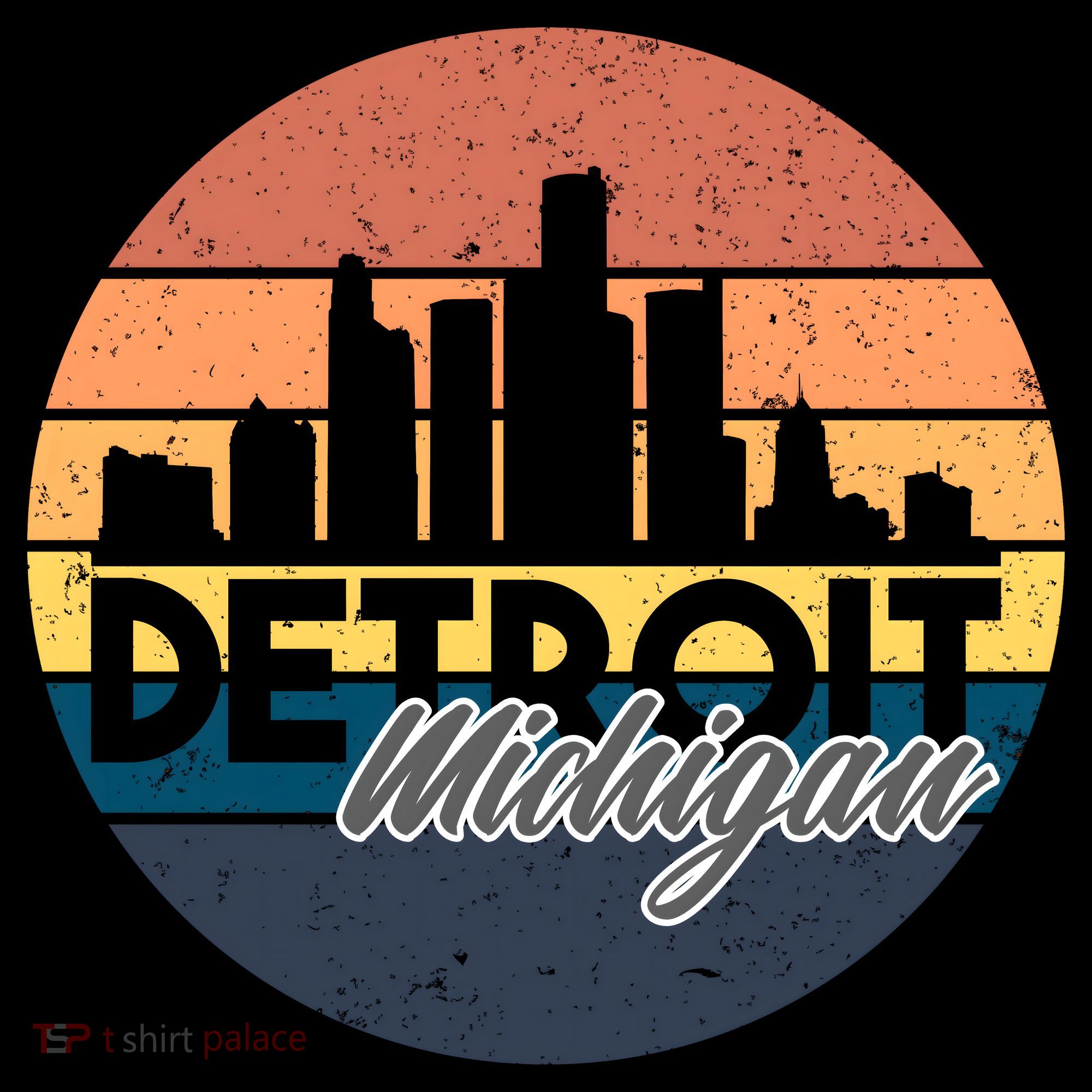 Detroit Michigan Retro Skyline Women's Hoodie