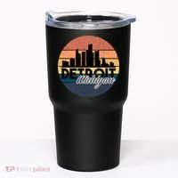 Detroit Michigan Retro Skyline Tumbler thumb 0