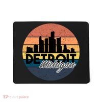 Detroit Michigan Retro Skyline Mousepad thumb 0