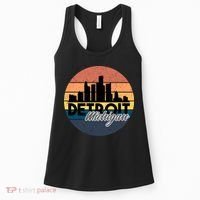 Detroit Michigan Retro Skyline Women's Tank Top thumb 0