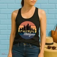 Detroit Michigan Retro Skyline Women's Tank Top thumb 2