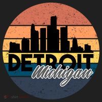 Detroit Michigan Retro Skyline Hat thumb 2