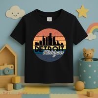 Detroit Michigan Retro Skyline Toddler T-Shirt thumb 3