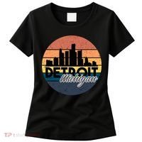 Detroit Michigan Retro Skyline Women's T-Shirt thumb 0