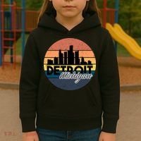 Detroit Michigan Retro Skyline Kids Hoodie thumb 3