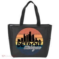 Detroit Michigan Retro Skyline Tote Bag thumb 0