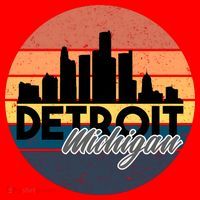 Detroit Michigan Retro Skyline Santa Hat thumb 1