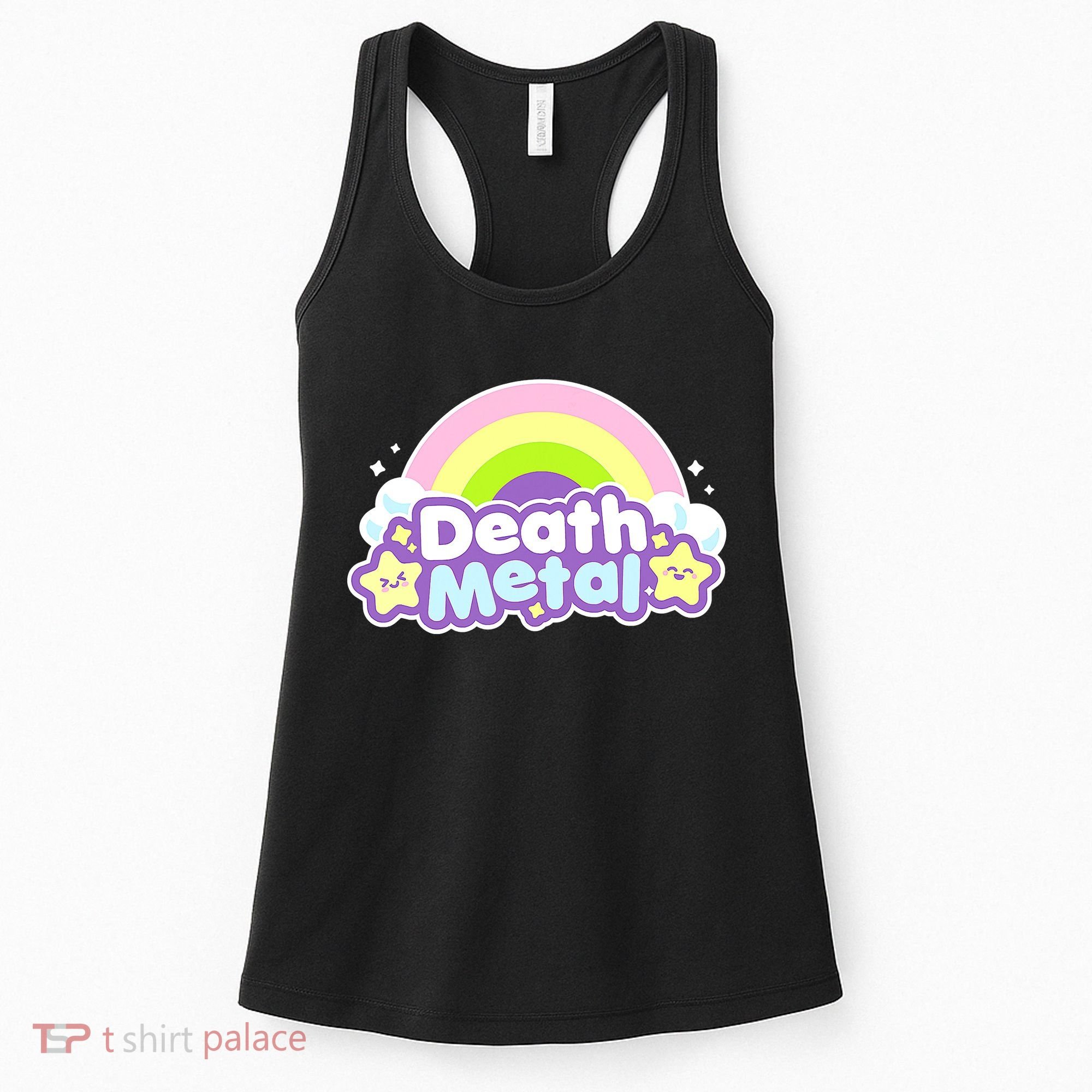Death Metal Rainbow Halloween Unicorn Rock Concert Women's Tank Top