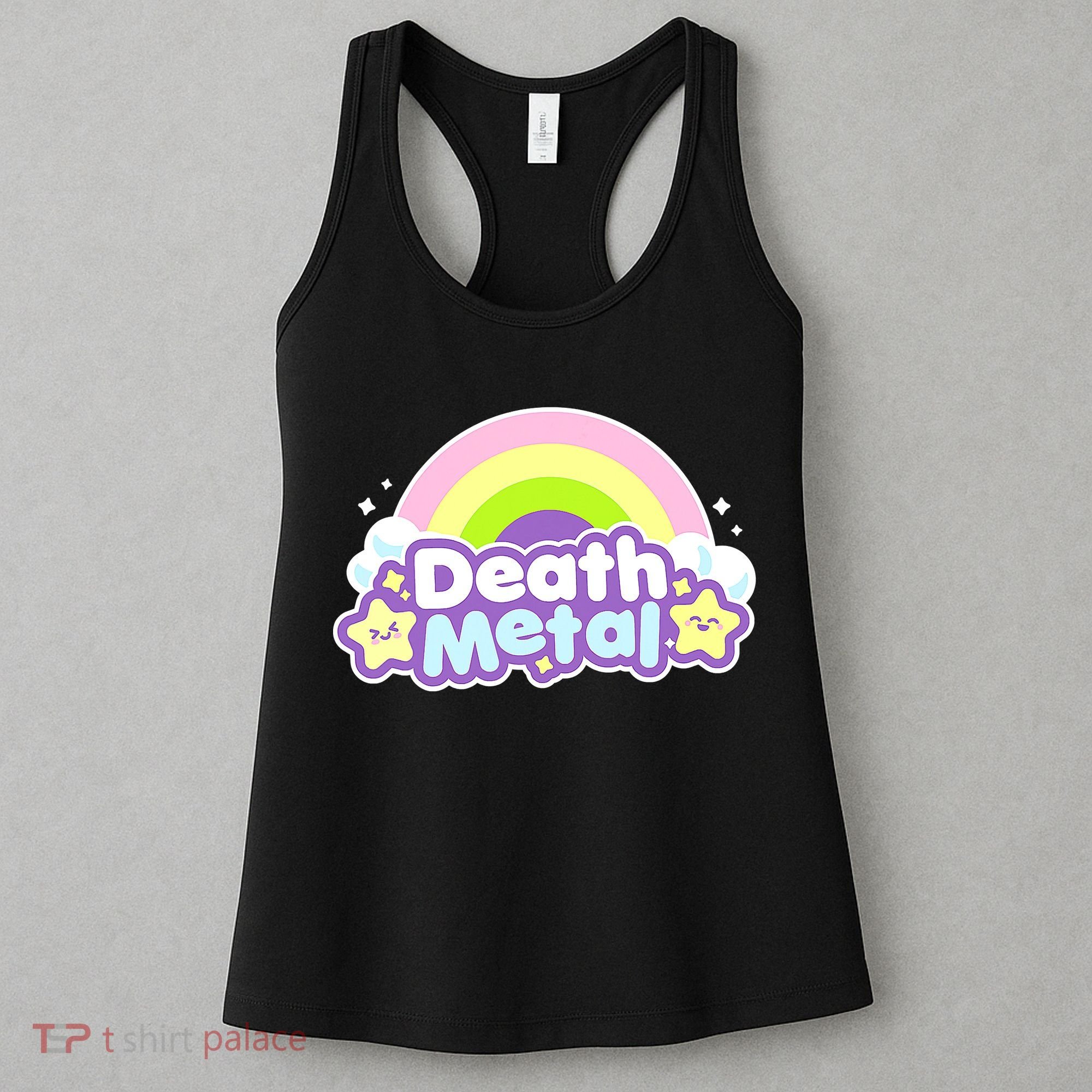 Death Metal Rainbow Halloween Unicorn Rock Concert Women's Tank Top