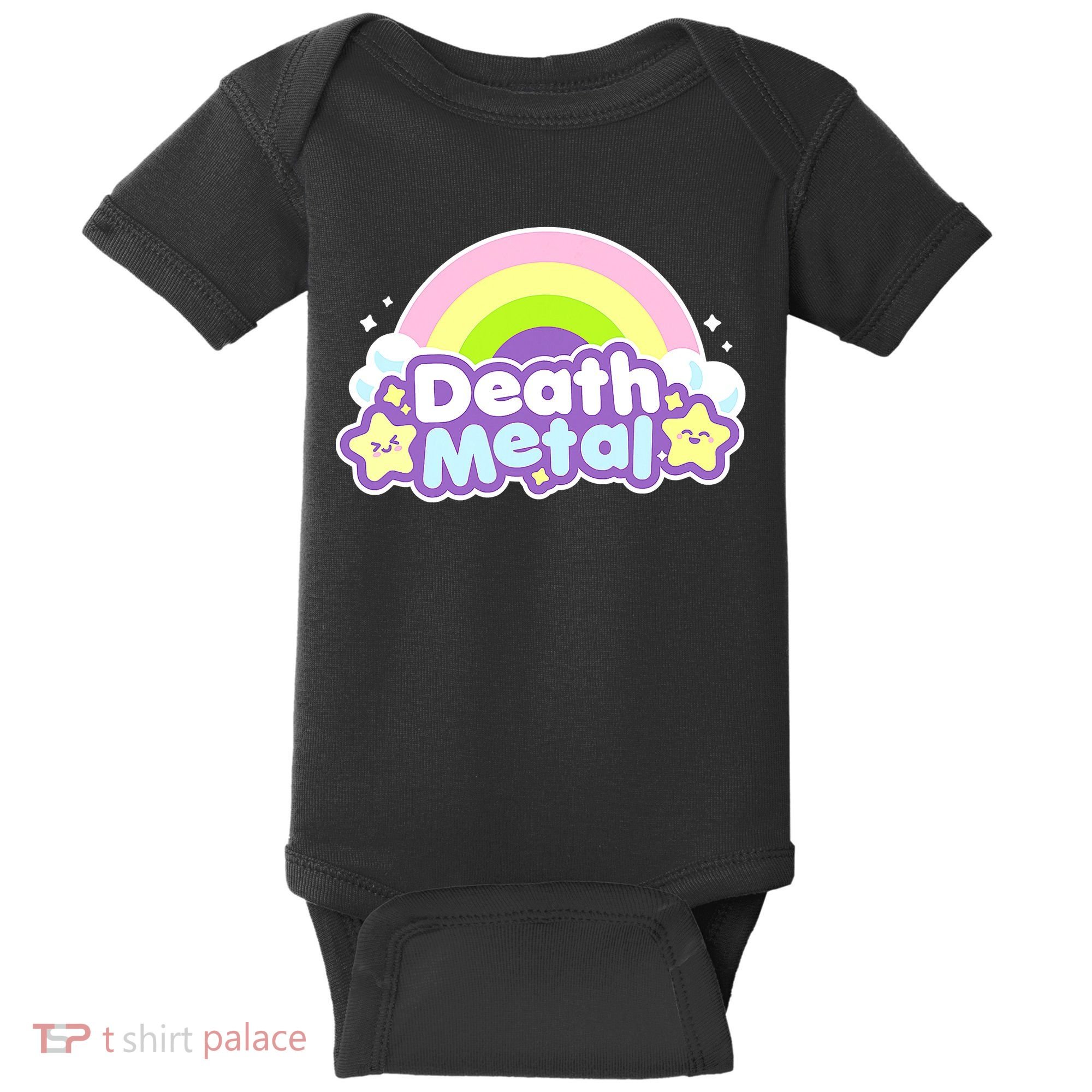 Death Metal Rainbow Halloween Unicorn Rock Concert Baby Bodysuit