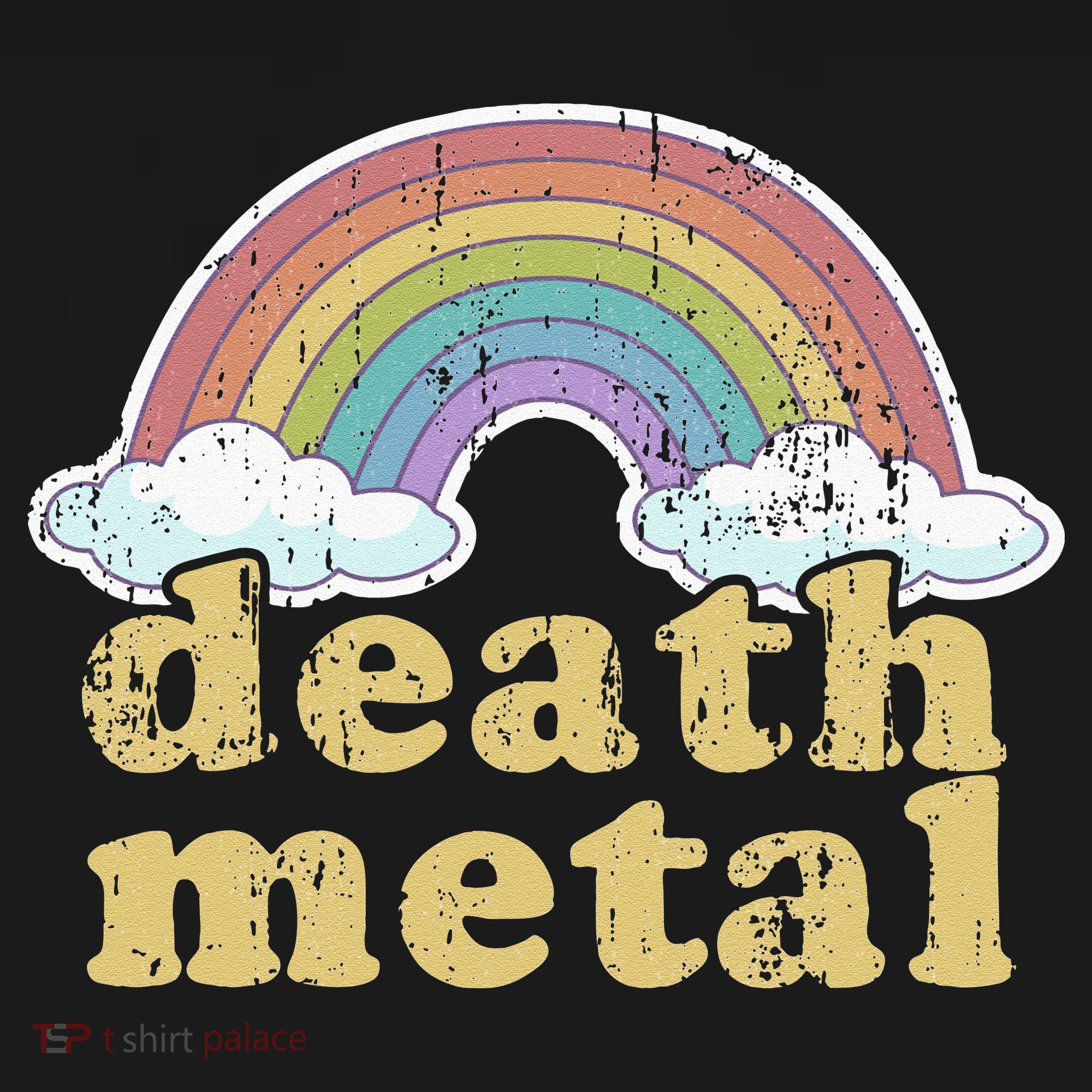 DEATH METAL Rainbow Funny Retro Vintage Love Music Metalhead T-Shirt