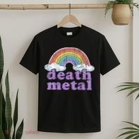 DEATH METAL Rainbow Funny Retro Vintage Love Music Metalhead T-Shirt thumb 2