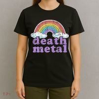 DEATH METAL Rainbow Funny Retro Vintage Love Music Metalhead T-Shirt thumb 4