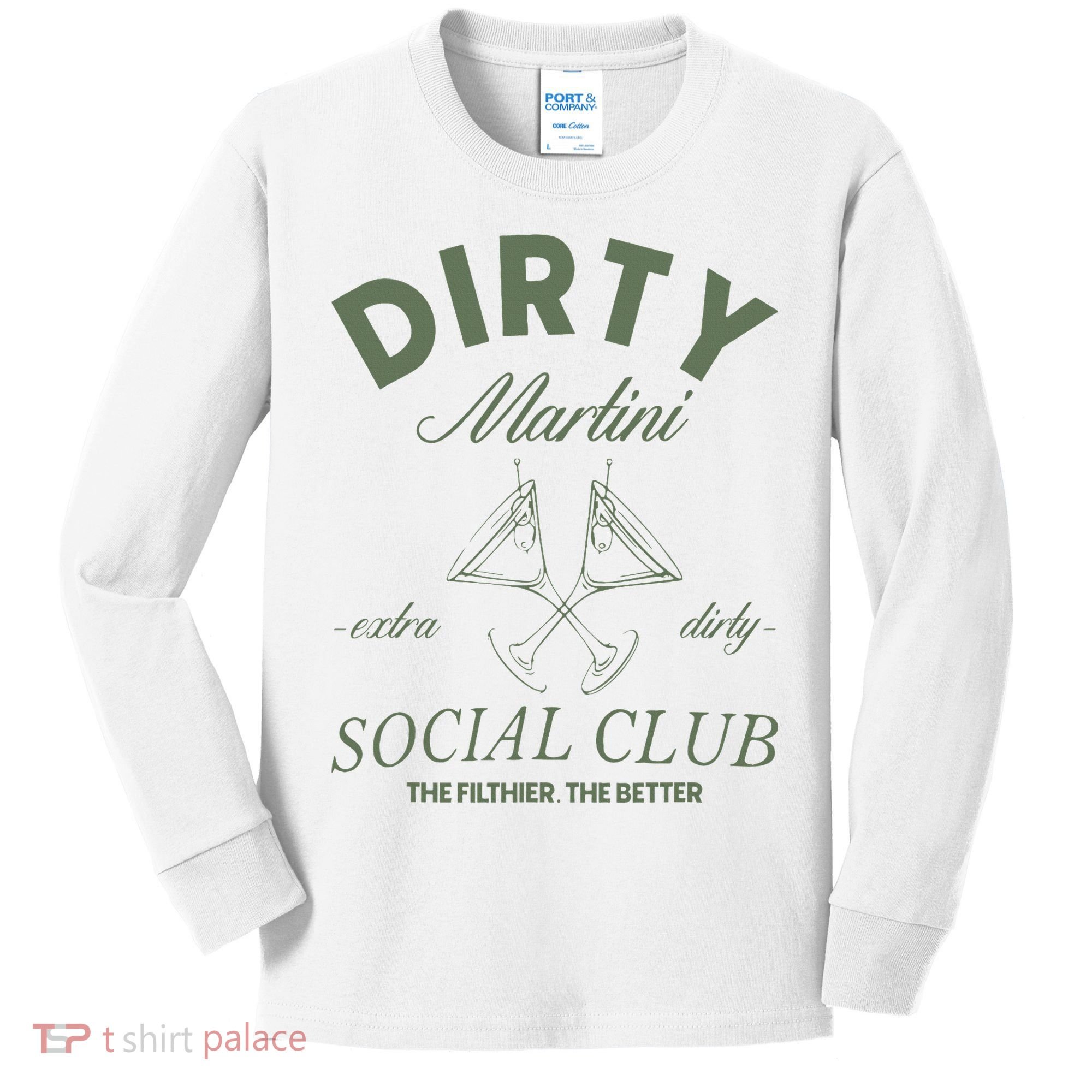 Dirty Martini Social Club Cocktail Bachelorette Kids Long Sleeve Shirt