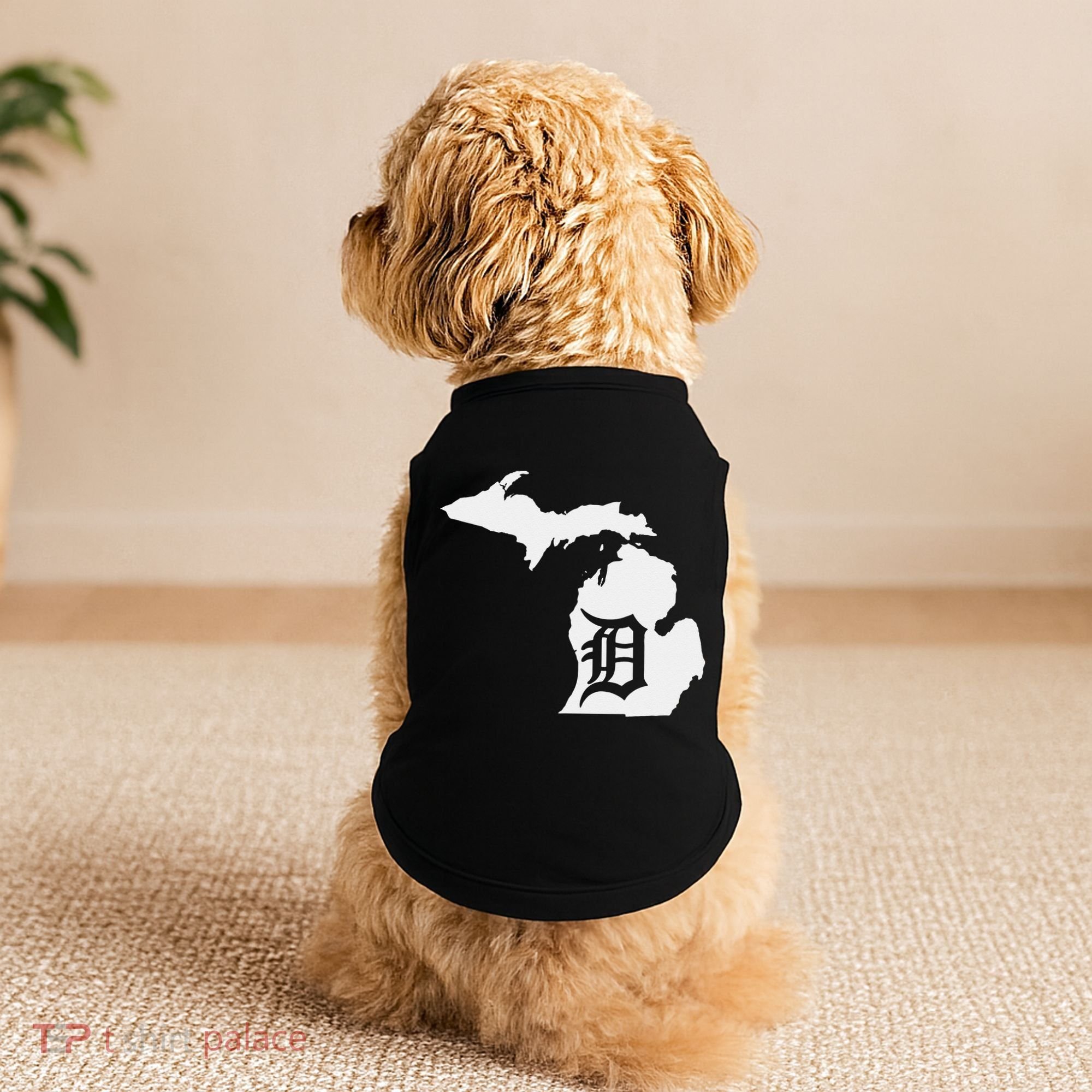 Detroit Michigan State Map Silhouette D United States Doggie Tank