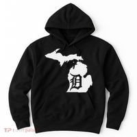 Detroit Michigan State Map Silhouette D United States Hoodie thumb 0