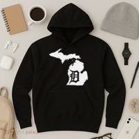 Detroit Michigan State Map Silhouette D United States Hoodie thumb 3