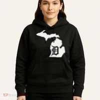 Detroit Michigan State Map Silhouette D United States Hoodie thumb 5