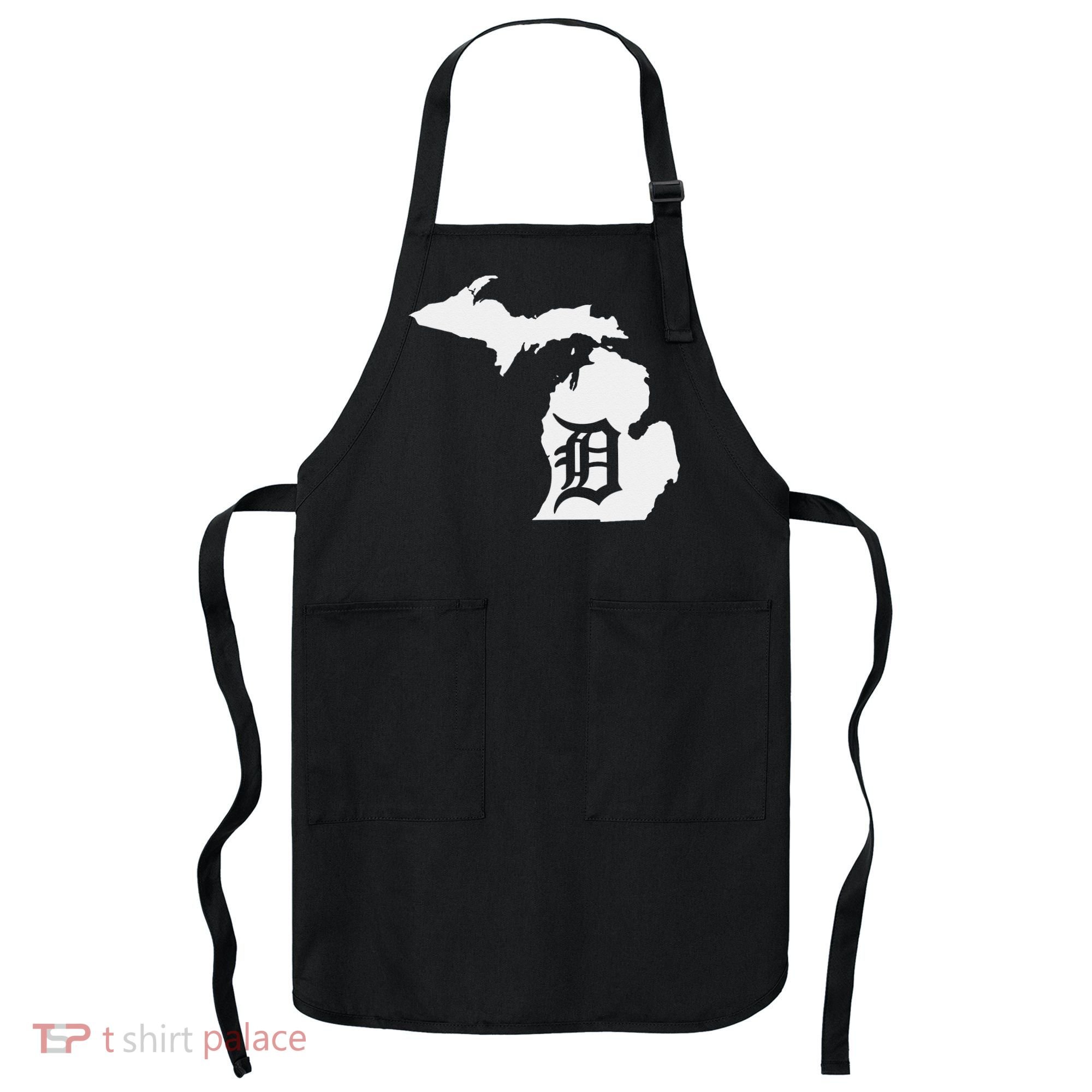 Detroit Michigan State Map Silhouette D United States Apron