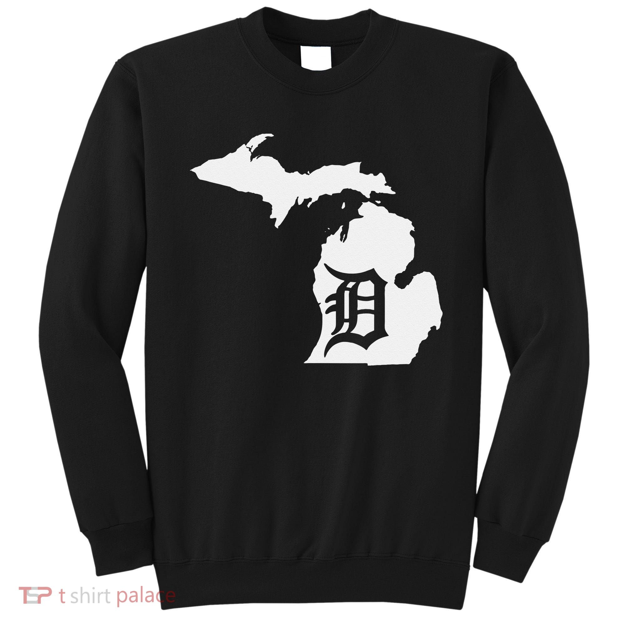 Detroit Michigan State Map Silhouette D United States Sweatshirt