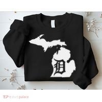 Detroit Michigan State Map Silhouette D United States Sweatshirt thumb 2