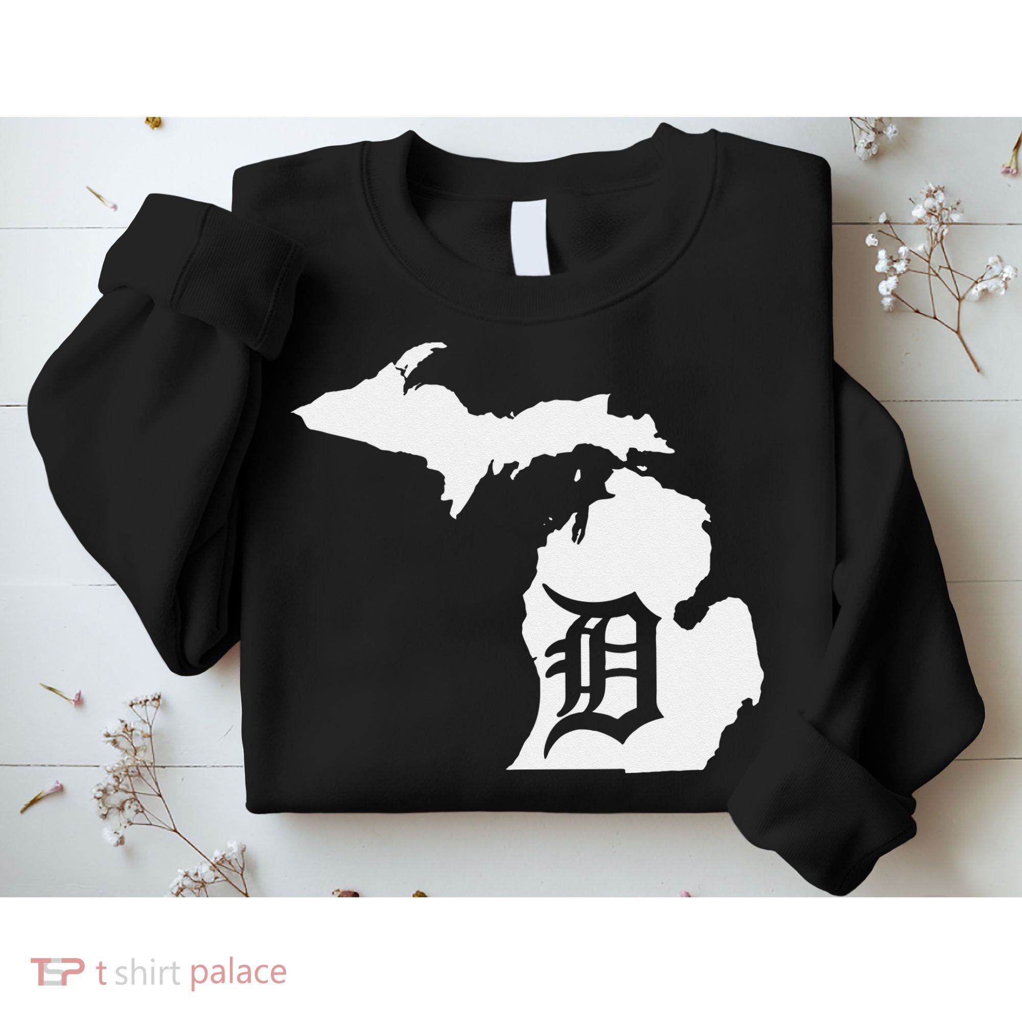 Detroit Michigan State Map Silhouette D United States Sweatshirt