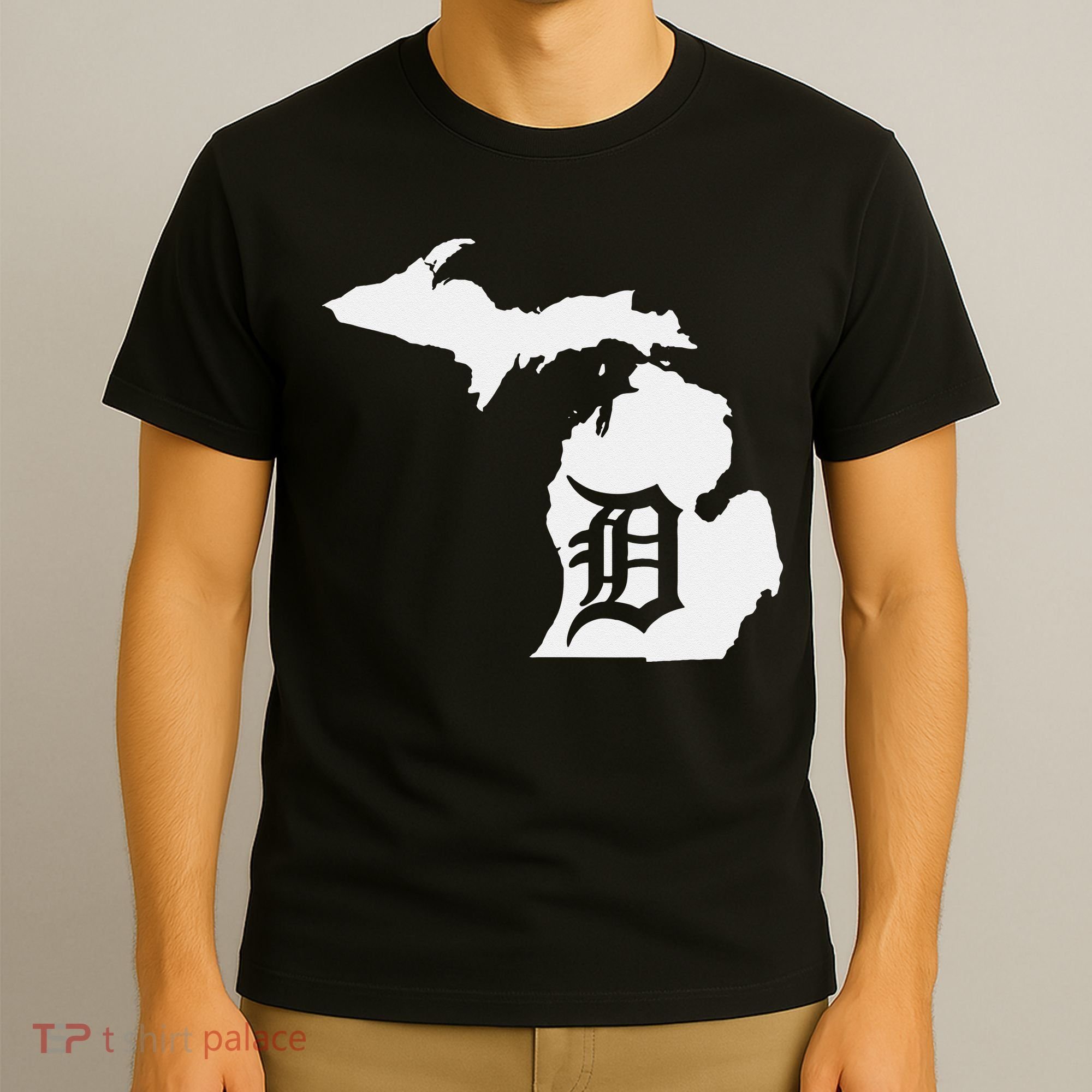 Detroit Michigan State Map Silhouette D United States T-Shirt