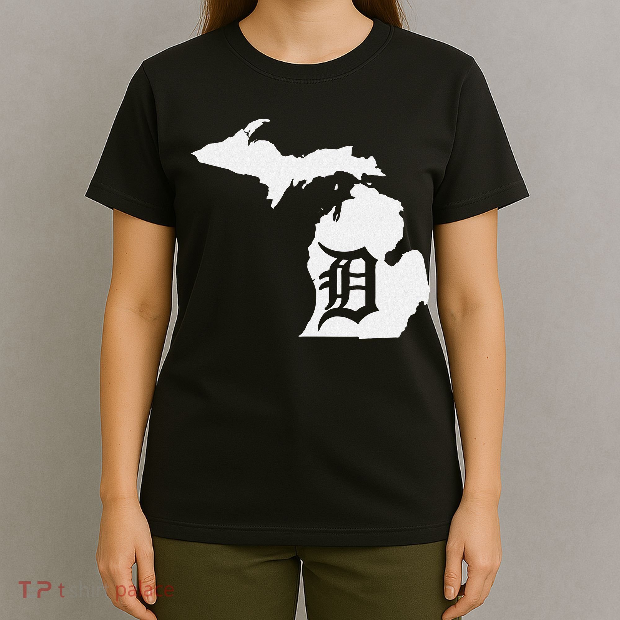 Detroit Michigan State Map Silhouette D United States T-Shirt