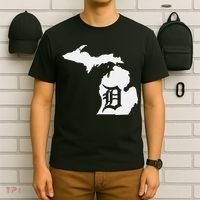 Detroit Michigan State Map Silhouette D United States T-Shirt thumb 6
