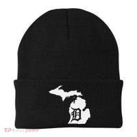 Detroit Michigan State Map Silhouette D United States Beanie thumb 0