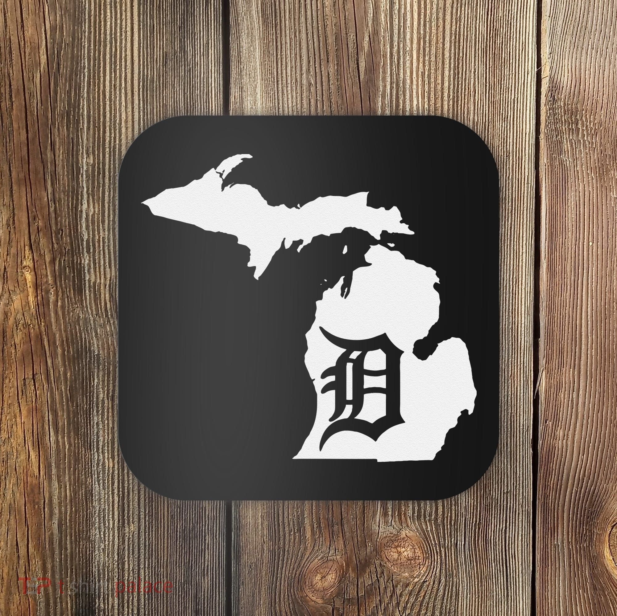Detroit Michigan State Map Silhouette D United States Coaster