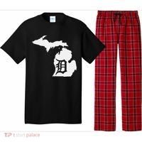 Detroit Michigan State Map Silhouette D United States Pajama Set thumb 0