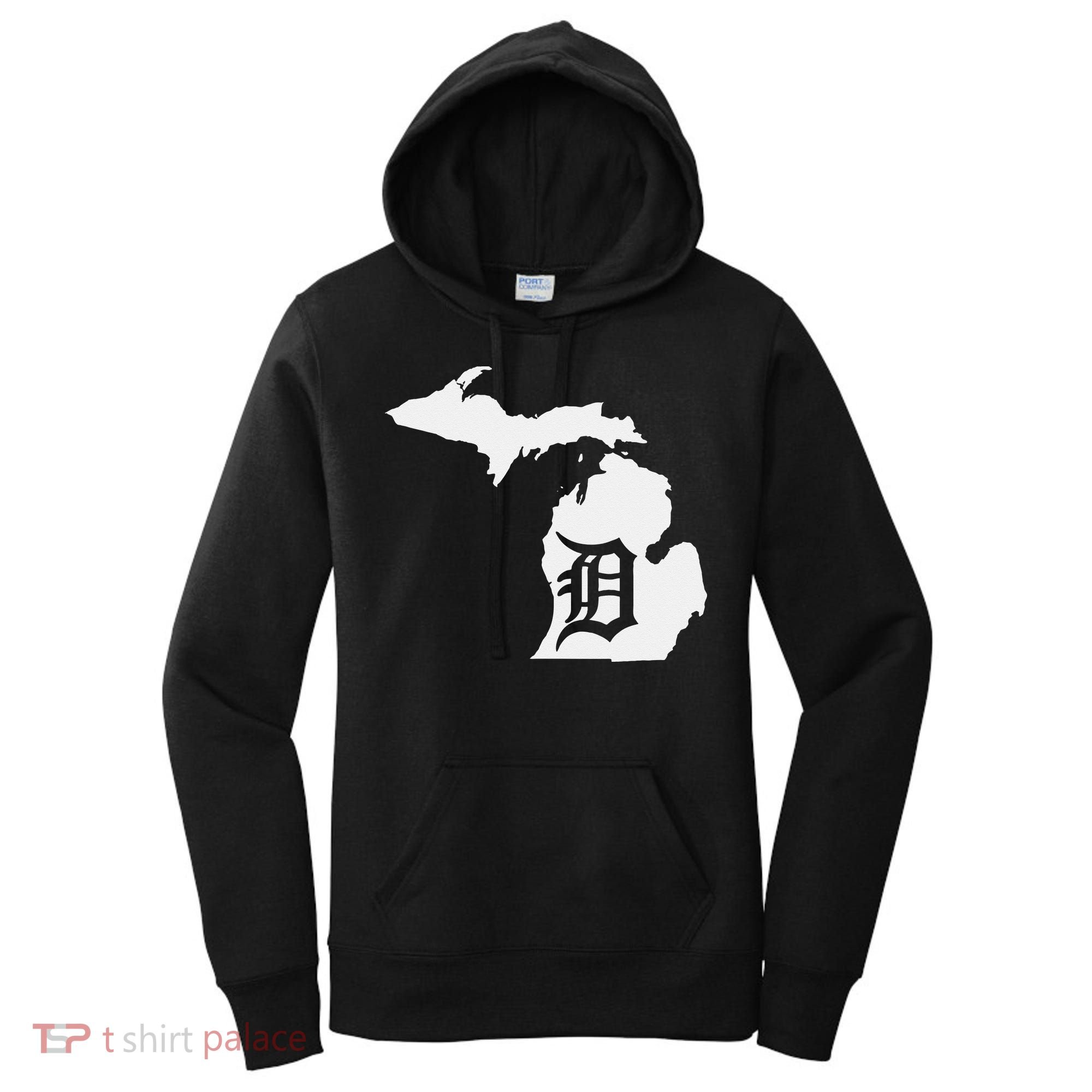Detroit Michigan State Map Silhouette D United States Women's Hoodie