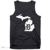 Detroit Michigan State Map Silhouette D United States Tank Top thumb 0