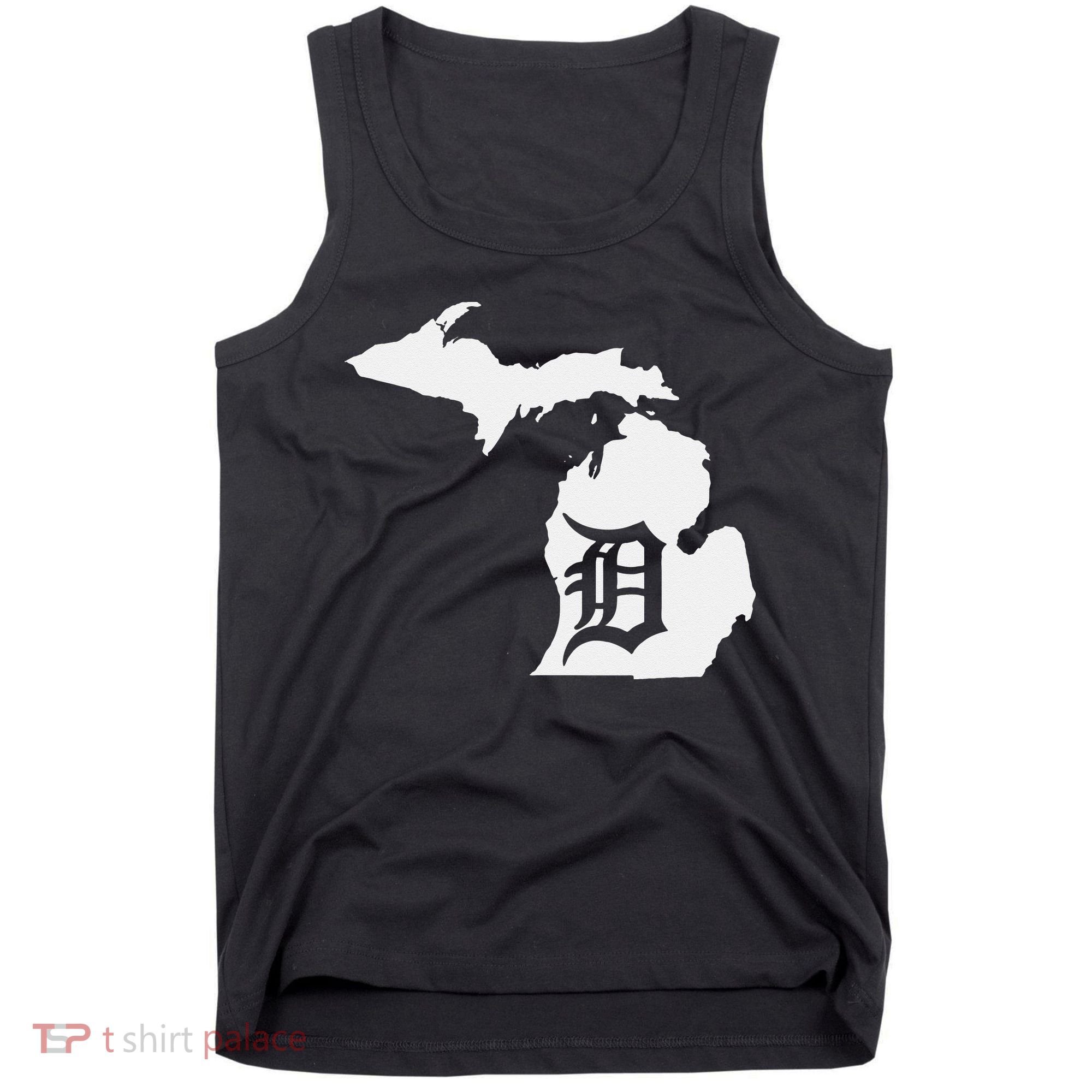 Detroit Michigan State Map Silhouette D United States Tank Top