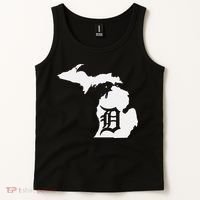 Detroit Michigan State Map Silhouette D United States Tank Top thumb 2