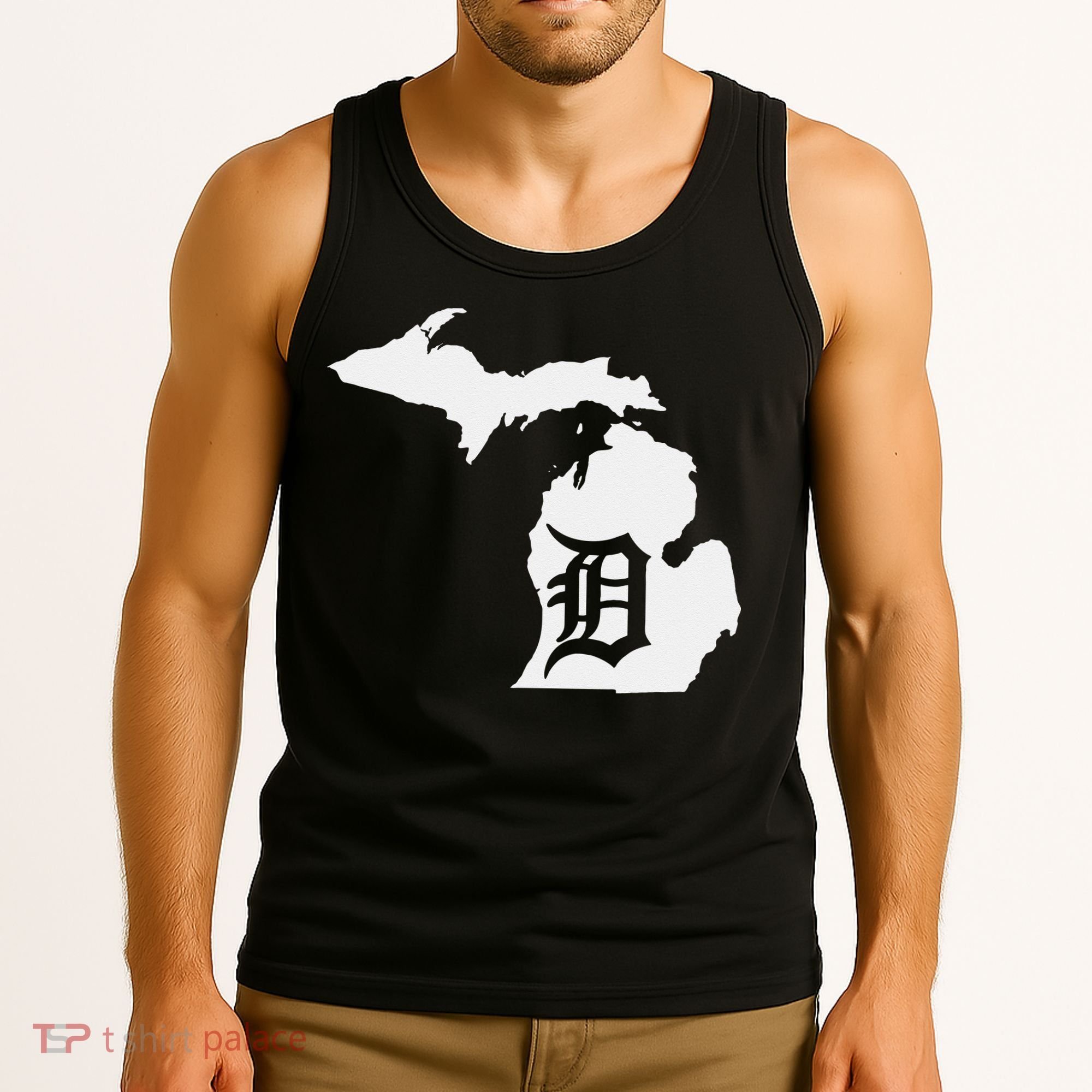 Detroit Michigan State Map Silhouette D United States Tank Top