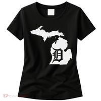 Detroit Michigan State Map Silhouette D United States Women's T-Shirt thumb 0
