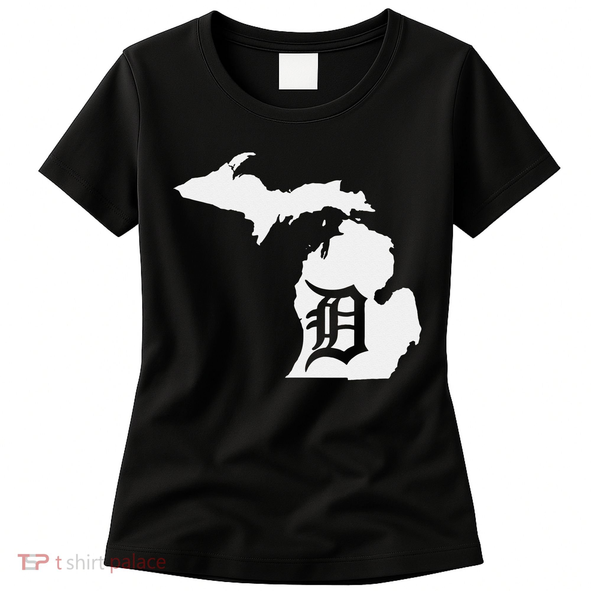 Detroit Michigan State Map Silhouette D United States Women's T-Shirt