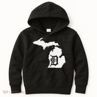 Detroit Michigan State Map Silhouette D United States Kids Hoodie thumb 0