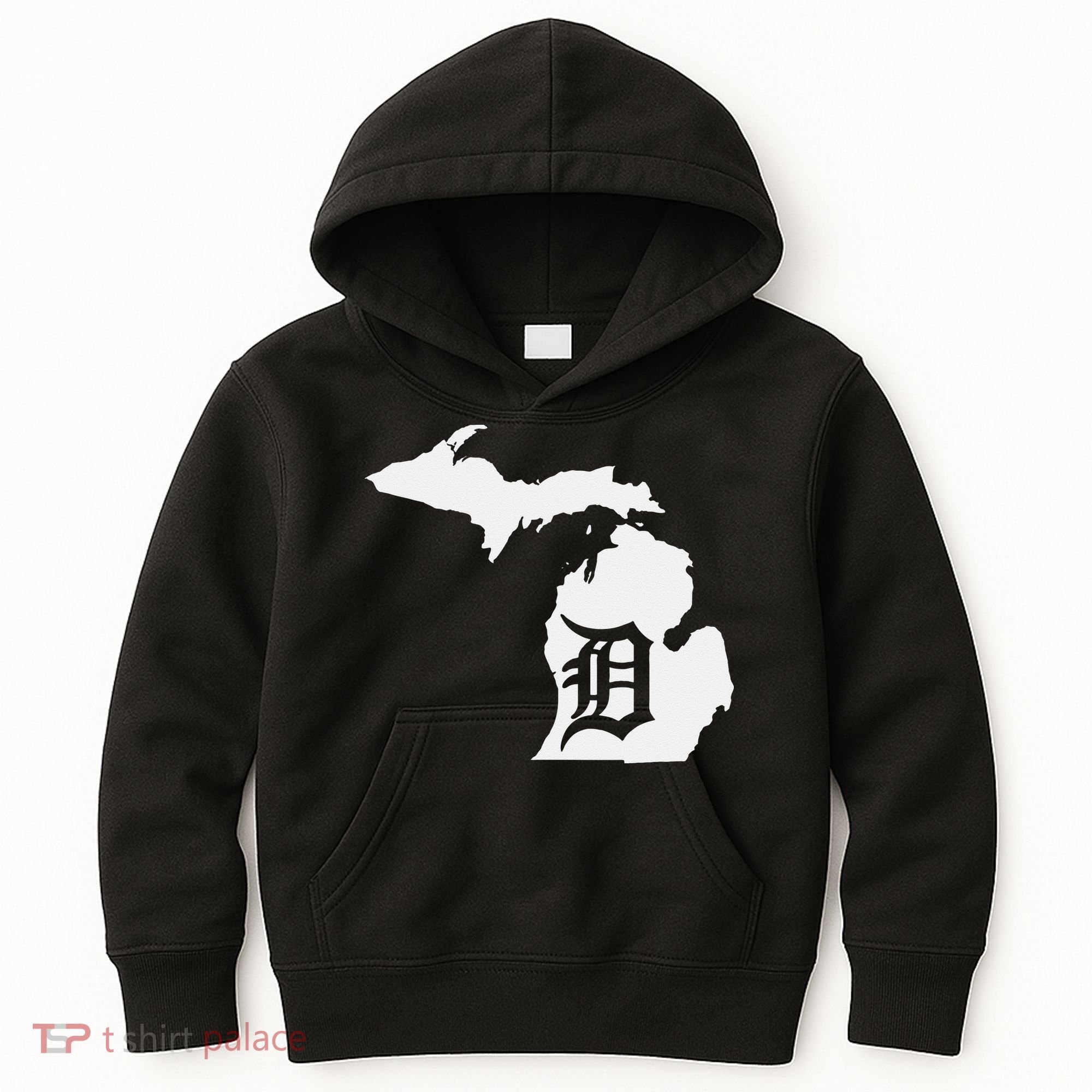 Detroit Michigan State Map Silhouette D United States Kids Hoodie