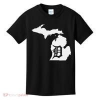 Detroit Michigan State Map Silhouette D United States Kids T-Shirt thumb 0