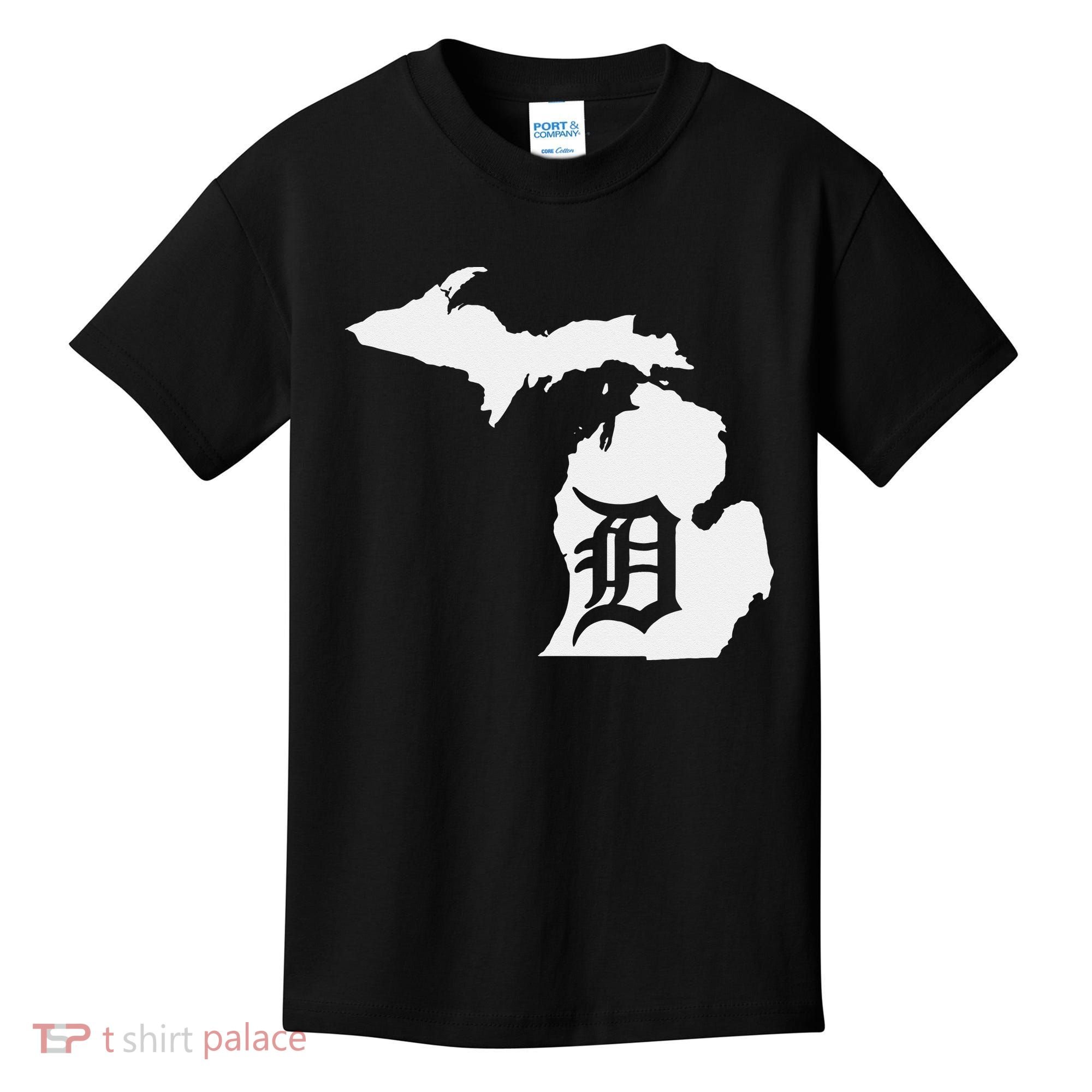 Detroit Michigan State Map Silhouette D United States Kids T-Shirt