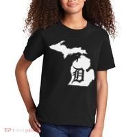 Detroit Michigan State Map Silhouette D United States Kids T-Shirt thumb 2