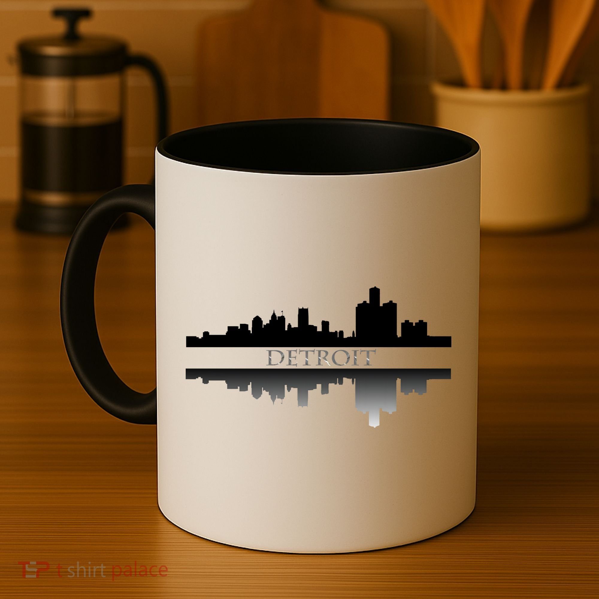 Detroit Mirrored Skyline Coffee Mug