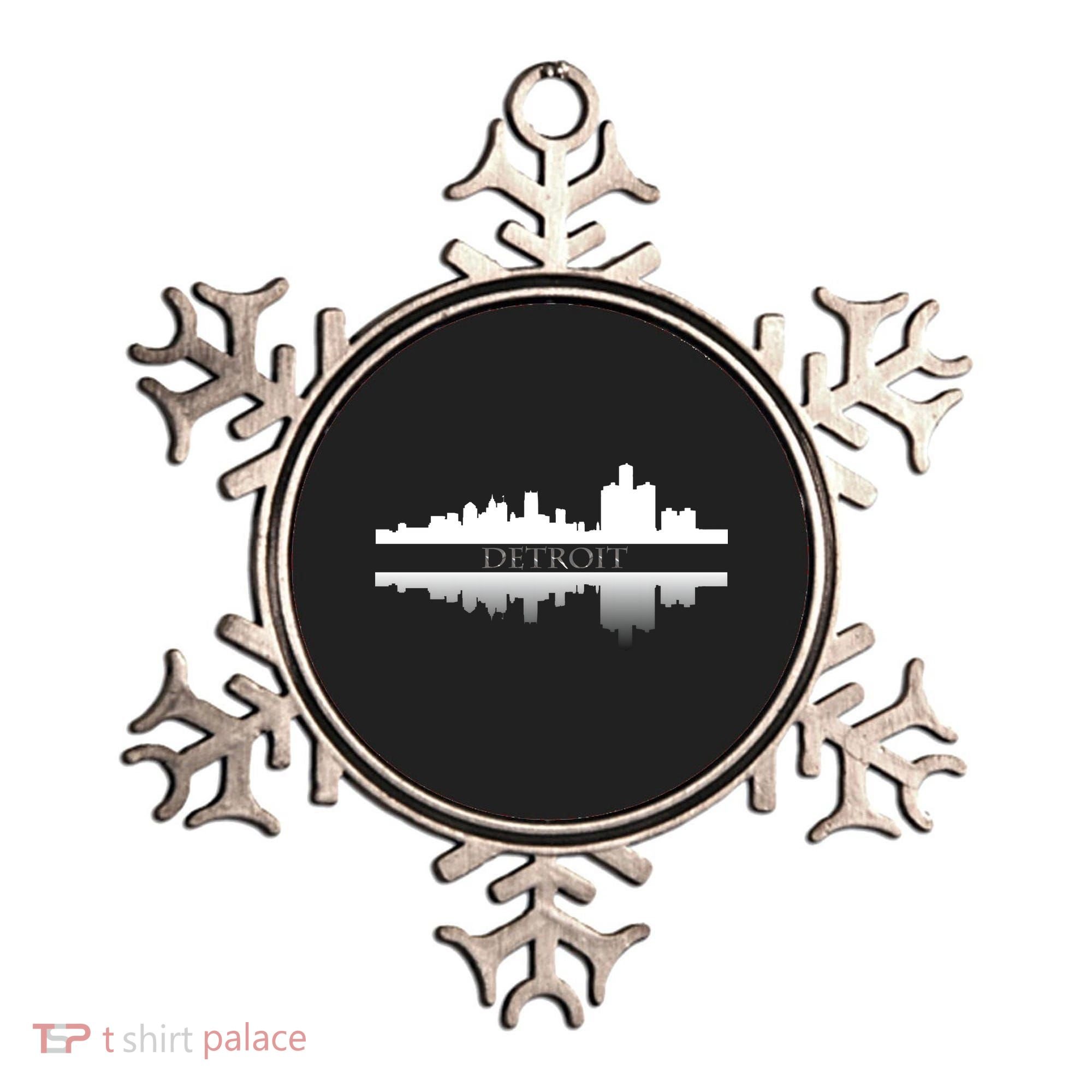 Detroit Mirrored Skyline Ornament
