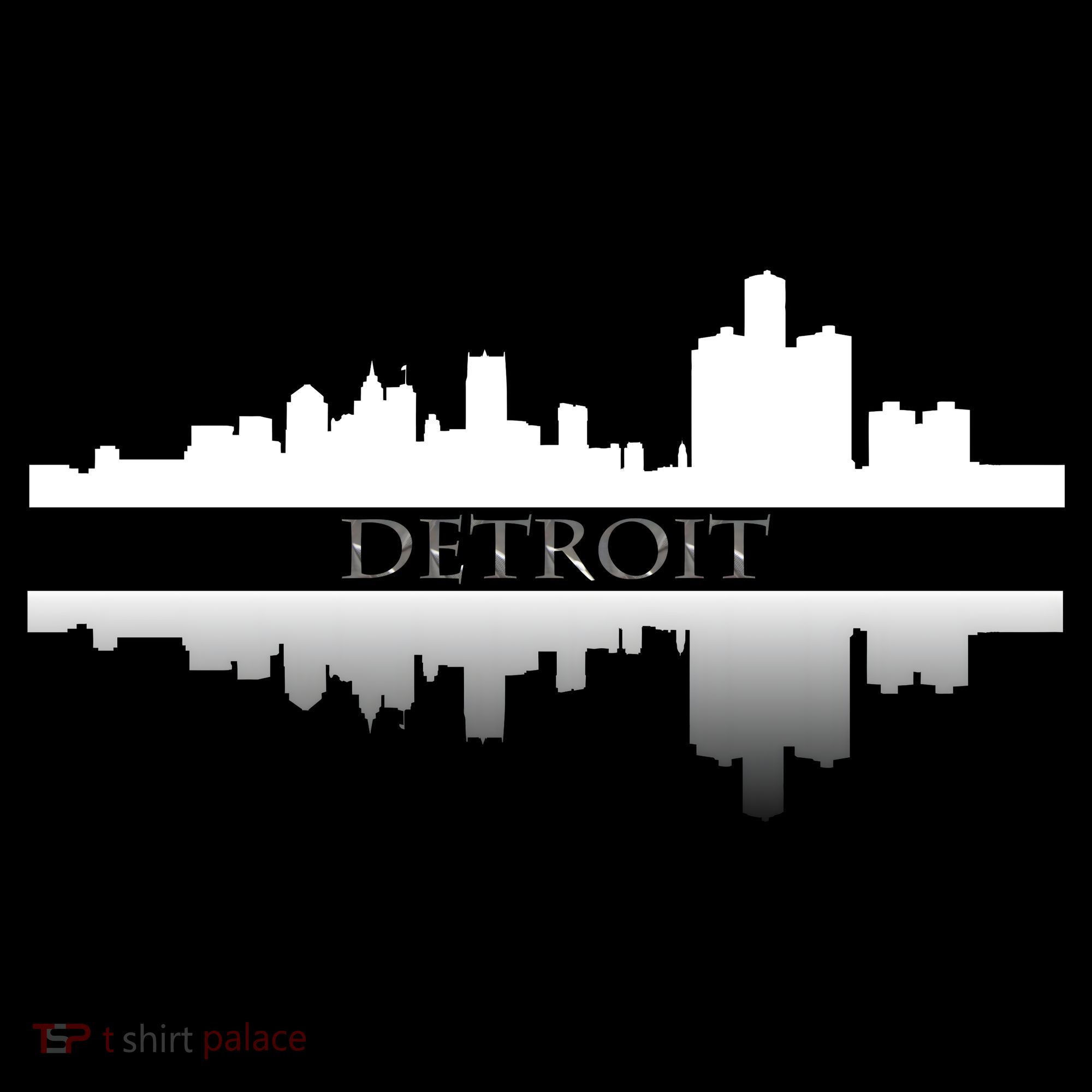 Detroit Mirrored Skyline Ornament