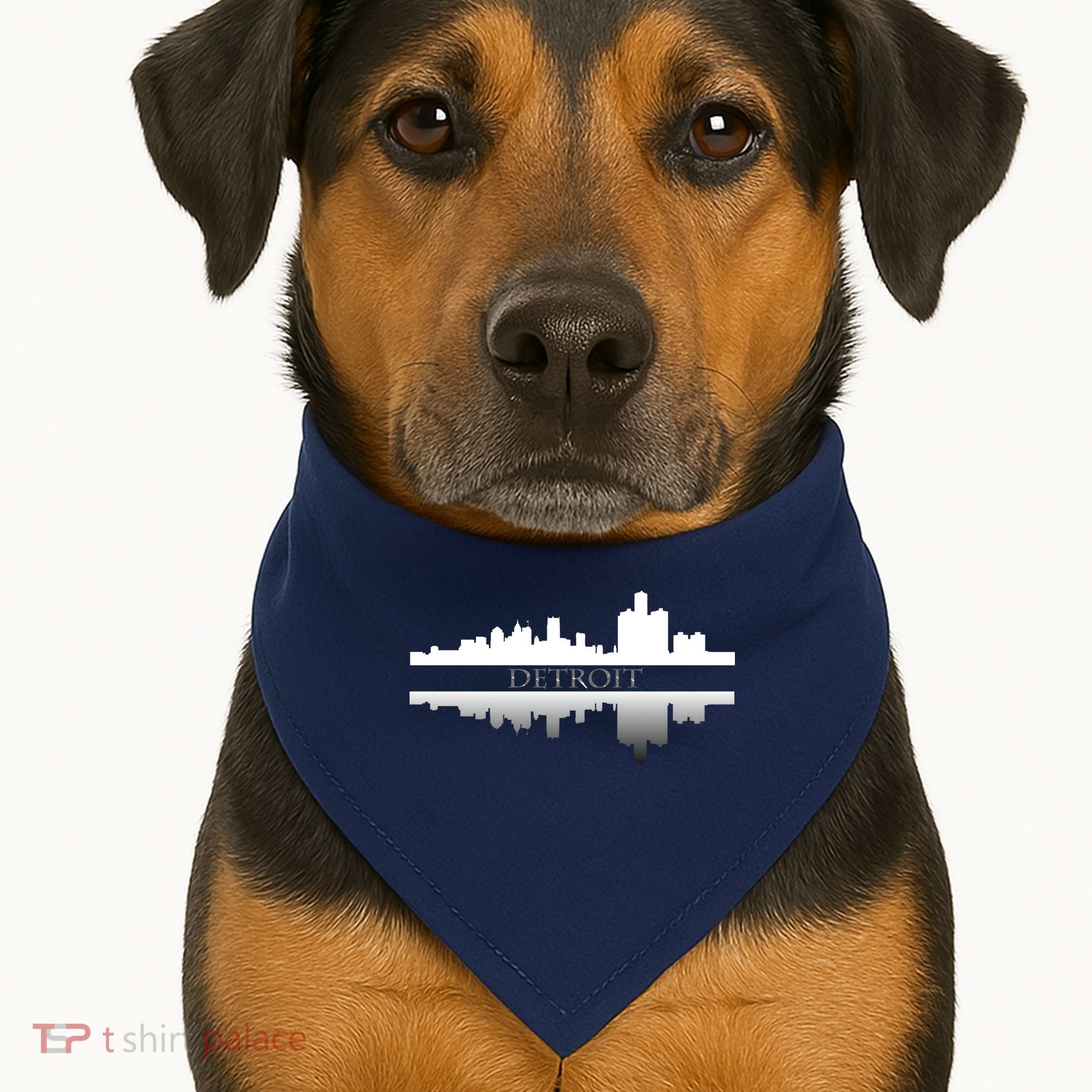 Detroit Mirrored Skyline USA-Made Doggie Bandana