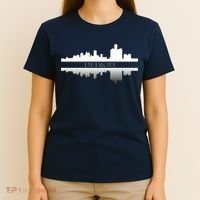 Detroit Mirrored Skyline T-Shirt thumb 4