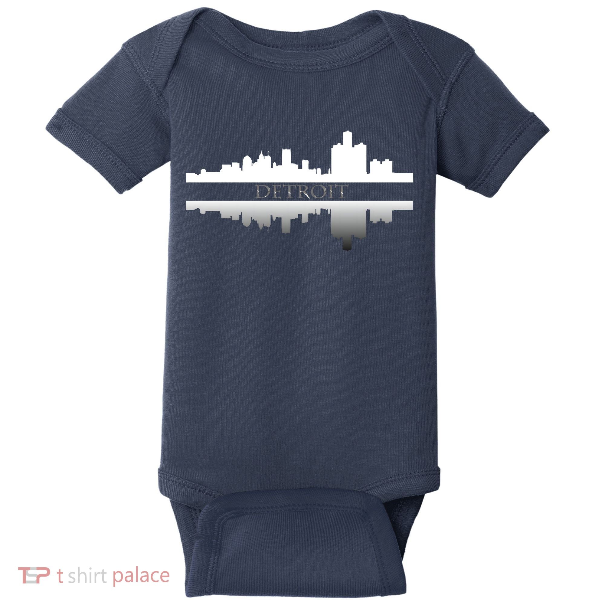 Detroit Mirrored Skyline Baby Bodysuit